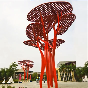 Открит градински пейзаж от неръждаема стомана лосове голяма цветна скулптура кух дизайн декорация звездна светлина скулптура от неръждаема стомана