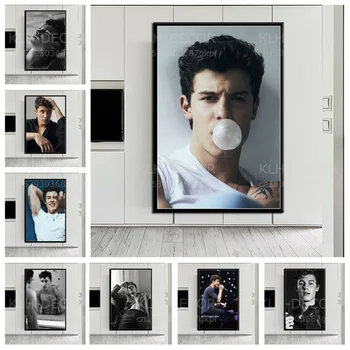S267 Плакат на Шон Мендеса, музикален певец, звезда, Модерни постери, щампи, Художествена живопис върху платно, стенни картини за всекидневната, Домашен декор