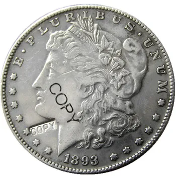 Монети на САЩ Two Faces 1884 / 1893 Morgan Dollar Copy Coins със сребърно покритие