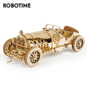 Автомобилна 3D дървена пъзел в събирането, състезателни детски играчки