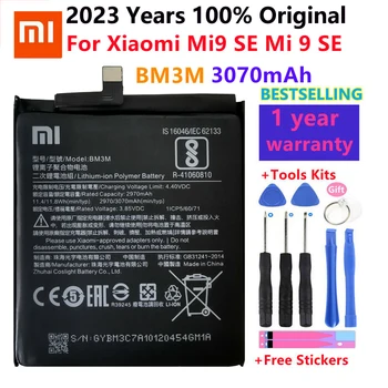 Оригинални сменяеми батерии за XiaoMi Mi9 SE Mi 9SE BM3M Оригинална батерия за телефон 3070 mah + подарък инструменти + стикери