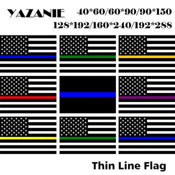 ЯЗАНИ Тънка Синя линия ЗолотистоЗеленая Лилаво Червена Жълта Линия Ленти, Знамена на САЩ Военна техника Знамена на здраве и безопасност на