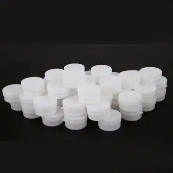 Сенки за очи в бял цвят бутилки за Многократна употреба кръгла форма Пластмасов материал 50шт Празен контейнер Подходящ за пътуване