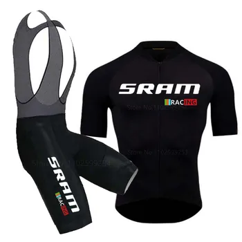 Комплект тениски за колоезденето 2023 SRAM Racing, лятна велосипедна дрехи, дрехи за планински велосипеди, велосипедна облекло МТБ Ropa Ciclismo Hombre