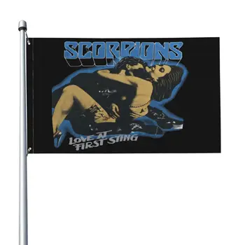 Световно турне на Scorpions Love At First Sting 1984, флаг, знамето, спортна реклама, начало декор, окачен Светло начало декор