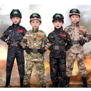 Детски военно-тактически униформи Outdoor Combat CP Камуфляжный армейски костюм Детска безопасност Еърсофт Militar Тренировъчен комплект дрехи