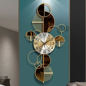 Стенен часовник за съвременно изкуство, Модерен Минимализъм, Индивидуален Дизайн часа в голям размер, Скандинавски хол, Безшумен Стил на домашен интериор.