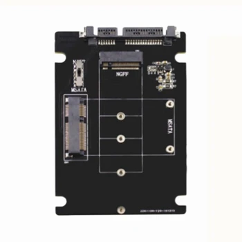 2 В 1 MSATA/M. 2 NGFF КЪМ 2,5-инчов широк адаптер SATA SSD-карти с адаптер M. 2 NGFF B-Ключ Към дънната платка адаптер преобразувател SSD диск SATA