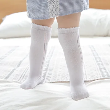10 двойки /лот, Дълъг чорап-тръба за новородено, без кости, за бебета, до коляното, за да помогне на принцеса, мрежести, выдалбливают Топли, Супер Меки чорапи
