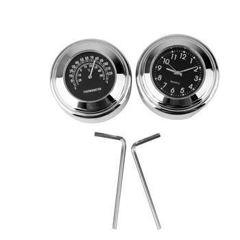 Комплект часовник с Циферблат на Кормилото 7/8 инча и Термометър за Температурата
