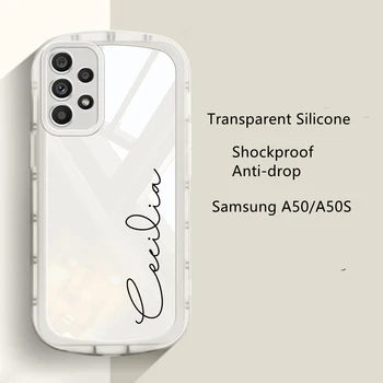 Персонализирани потребителски Номинална прозрачен калъф за телефон Samsung Galaxy A73 A72 а a53 A52 A33 A32 A13 A12 5G Силиконов калъф устойчив на удари