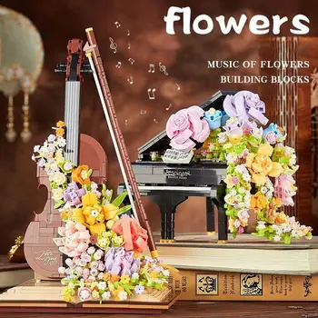 Мини-пиано, Цигулка, Строителни блокове, Музикален инструмент, Записан цвете, водопад, Модел 