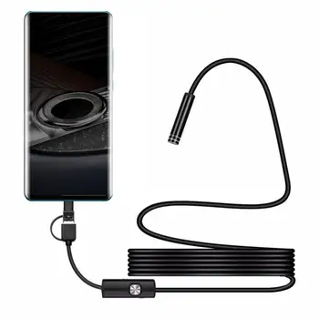 Ендоскоп 5.5 мм Кабелен USB Android Камера-ендоскоп с мини-обектив 3в1 TYPE-C Micro USB Водоустойчив за проверка на автомобила