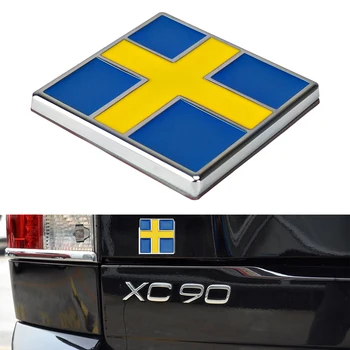 Стикер върху Решетка с Флага на Швеция Иконата на Колата Стикер На Задния Багажник Стикер за Volvo XC60 XC90 XC40 V90CC S90 S60 Стил на Колата Стикер Volvo