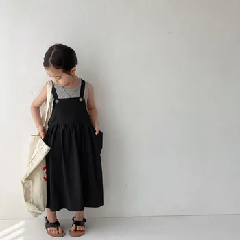 Годишният японски дрехи за малките момичета 2023 г., памучно рокля с пола на подтяжках за момичета, дълга рокля за родители и деца, детски рокли за момичета