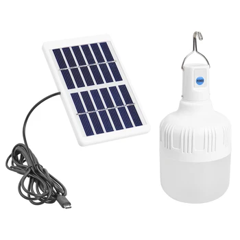 Преносим Led Слънчева светлина мощност 80 W, 3 режима, Регулируем зареждане чрез USB, Паник лампа за външно градина, къмпинг, палатки, риболов