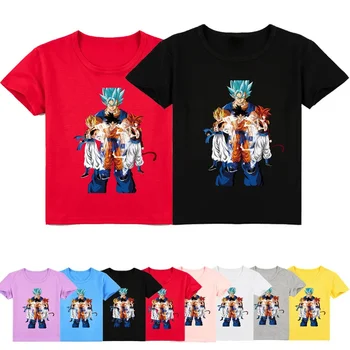 Детски дрехи, модни тениска с принтом Dragon Ball, тениска с къс ръкав, летни дрехи, дрехи за деца от 1 до 12 години.
