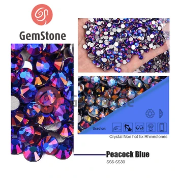 Синя серия на SS6-SS30, Без поправки и планински кристал САМ кристал стъкло Блестящи скъпоценни камъни и Кристали за бродирани Дрехи, Бижута рокли