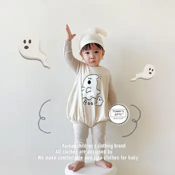 Umorden/ костюм на призрак Бу в стил Ins за малки момичета, комплект боди за момчета, шапка, дрехи за Хелоуин, фантазия, 3-24 м
