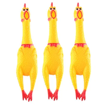 Наперен пиле Играчки за кучета на Жълто писклявый и визжащий пиле за деца или възрастни