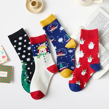 3 чифта топли детски чорапи, есен-зима, дълги памучни чорапи, индивидуалност в уличном спортен стил, детски чорапи-тръба с анимационни герои за момичета и момчета