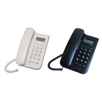 Кабелен стационарен телефон с жидкокристаллическим дисплей Стаи входящо повикване с функция за изключване на звука / повторно набиране / хендсфри Лесен за използване