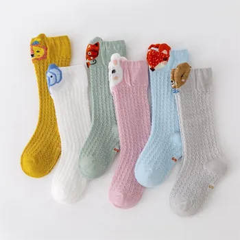 Детски чорапи памучни чорапи детски чорап до коленалетние чорапи в рибарска мрежа тънък cartoony детски чорап с комарите мрежа