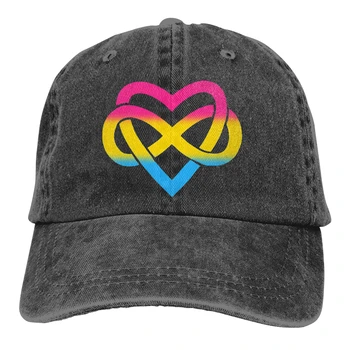 Пансексуальная Полиамория Inifinity Сърце бейзболна шапка Мъжка ЛГБТ трансгендерные Шапки цветни Дамски Летни Шапки възстановяване на предишното положение