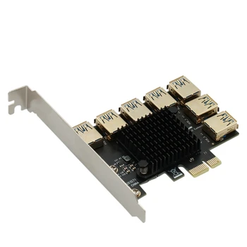 Карта Адаптер, PCIE 1-7 PCI Express Странично Card Слот PCI-E От 1X до 16x USB 3.0 Странично Удължител За Майнинга Графични карти Миньор