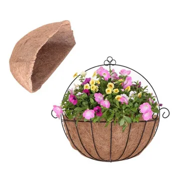 Естествена кръгла окачен подложка за кошници, декорация на стени, откъснат от кокосови влакна, мултифункционален Водоустойчив, дишащ за градината