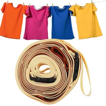 Въже за дрехи отвън, найлон Сгъваема въже за пране със защита от вятър, тела за домашно пране, пътни принадлежности за дрехи, легло