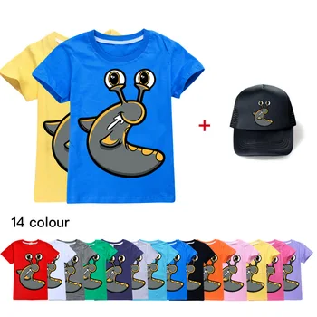 SLOGOMAN/ Лятна Детски дрехи с качулка, Тениска + шапка, Тениска с къси ръкави за момичета, Детски Блузи, Шапки, Ризи за момичета, детски блузи