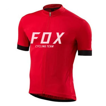 Fox Cycling Team Велосипедна Дрехи С Къс Ръкав Джърси Ciclismo ал hombre 2023 Летни Червени Дишащи бързо съхнещи Колоездене, Блузи Трико