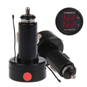 Дигитален термометър със стил за запалката на автомобила, волтметър, зададено измерване на напрежение