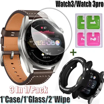 Рамка безеля смарт гривната за Huawei watch3 /watch 3pro Фолио за защита на екрана от закалено стъкло за Huawei watch3 PRO Case