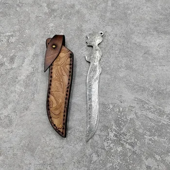 Ново записване, нож с фиксирано острие, Дамасская стомана, Малък прав нож, Походный нож за самозащита, EDC Инструмент, подарък колекция
