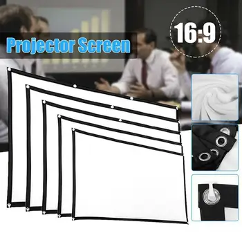 Преносим Led Проектор 16:9 Екрани От Полиестер Със Защита от светлина, Домашен Киноэкран На Открито За Пътуване, Домашно 3D HD Кино DLP Projektor