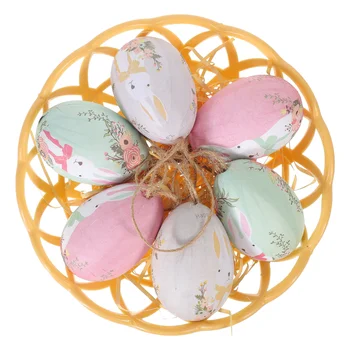 1 комплект Подвесного украса за великденски яйца, изкуствено яйце, Ракита, кошница за яйца, централната украса на масата на Великден