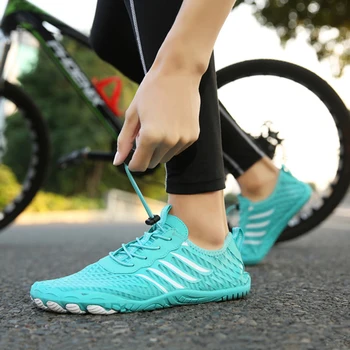 Водна обувки за възрастни бос, бързо съхнещи туристически маратонки Upstream (синьо 35)