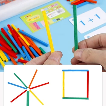 100шт детски образователни игри щеки, брои прът, помагала по математика Монтесори, цветни