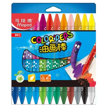 Цветни моливи Maped за деца. комплект маслени пастели 12/24/36/48 цветове.Цветни и удобни за възприемане. Моливи за графити за ученици, художествени аксесоари