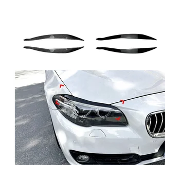 За BMW 5Series F10 F11 По-Късен Етап 15-17 Предния Капак Фарове, изработени От Въглеродни Влакна, Декоративна Лента, Тампон За Вежди, Стикер