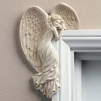Ново декорация на рамката на вратата във формата на ангел на единението, на пробуждането, за украса на крилата на Ангела, декорация на рамката на вратата, креативна окачване от смола