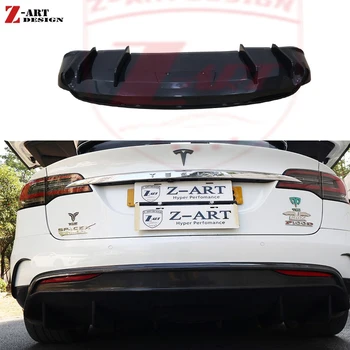 Z-ART За модели X Задната част на улей от Въглеродни влакна За Tesla Задни Брадичката От Въглеродни влакна За Tesla, Модел X Устна броня за фейслифт от Въглеродни влакна
