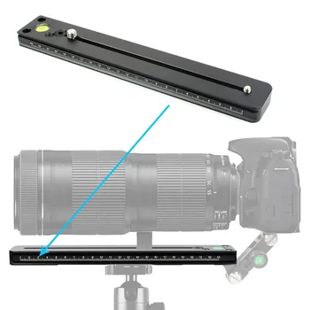 Алуминиева быстроразъемная плоча 250 мм, 25 см скоба за един обектив за телефотография Arca Swiss със сферичен глава за статив и зум