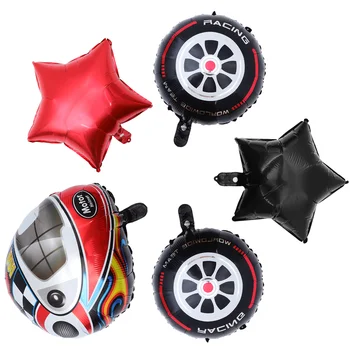 Окачените балони на рожден Ден, Декоративна алуминиево фолио, подпори, автомобили, аксесоари за състезания