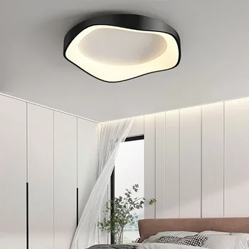 Модерен led тавана лампа, минималистичные черно-бели, сиво лампа във формата на цвете, за осветление, хол, трапезария, спалня, кабинет