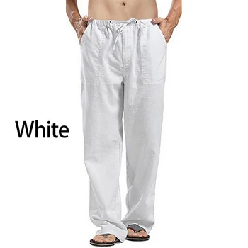 Мъжки свободни панталони в голям размер, с еластична талия, прави панталони за партита, Бельо градинска дрехи, модни всеки ден