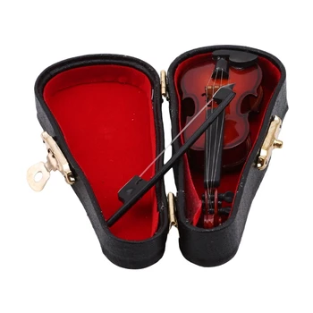 Нова мини-цигулка Подобрена версия на апарата Със стойката Модел на декоративни орнаменти от колекцията на миниатюрни дървени музикални инструменти