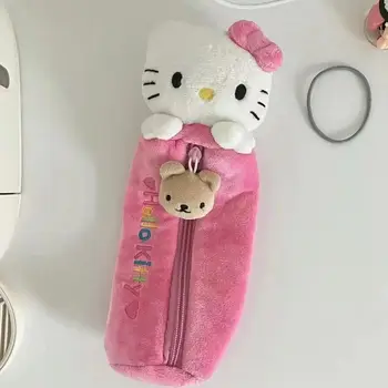 Sanrio Котка Коте Hello Kitty Чудесна Канцелярская чанта Плюшен Кукла Чанта за писалки Празнични подаръци